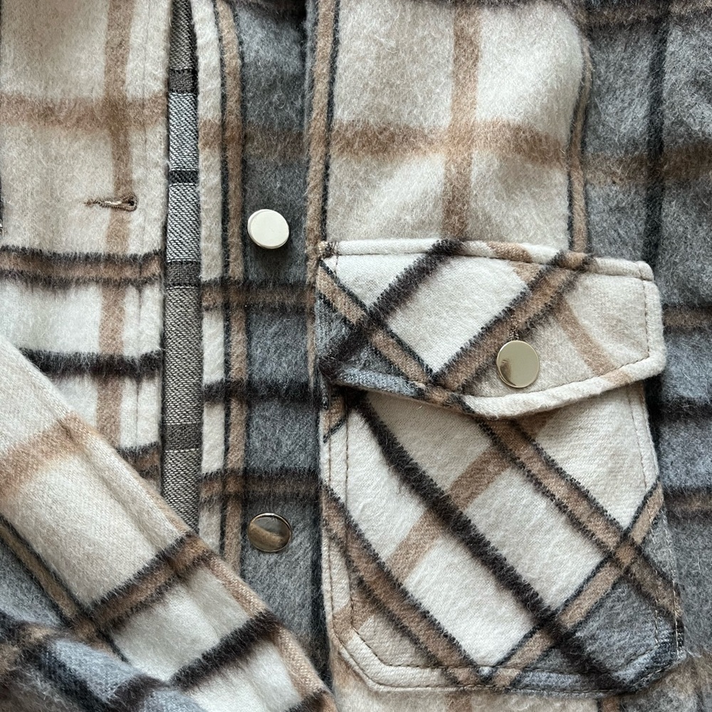 Zara Neutral Plaid Jacket - Picture 4 of 7